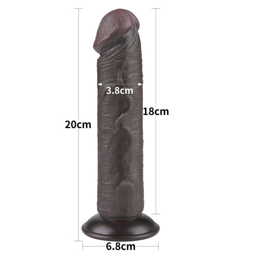 Dildo doppio strato scorrevole da 8'' nero II_B15O50_3