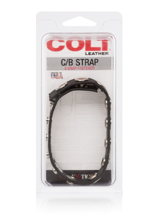 Cinturino in pelle COLT C/B a 8 bottoni automatici nero