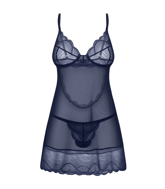 CAMICIA E PERIZOMA NIGHTLY BLUE XS/S