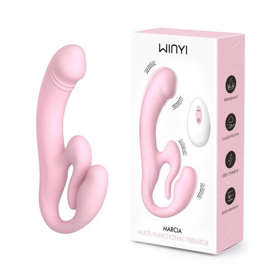 Winyi - Strapless Doppio Vibrante con Telecomando - Marcia
