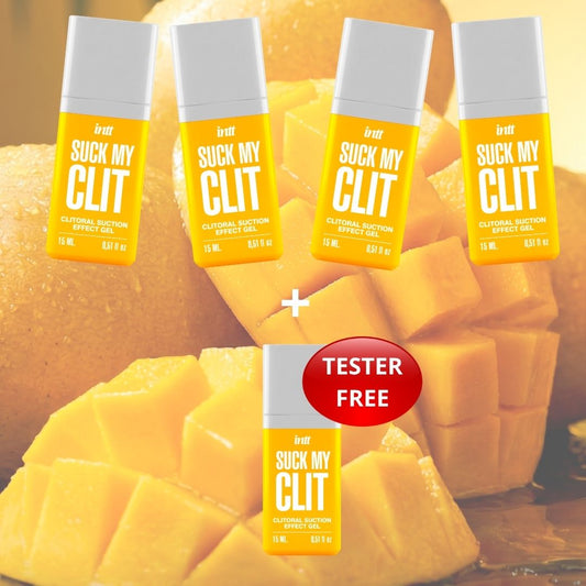 Intt - PROMO 4+1 tester omaggio -  Gel Clitorideo Kissable Effetto Suzione - Mango