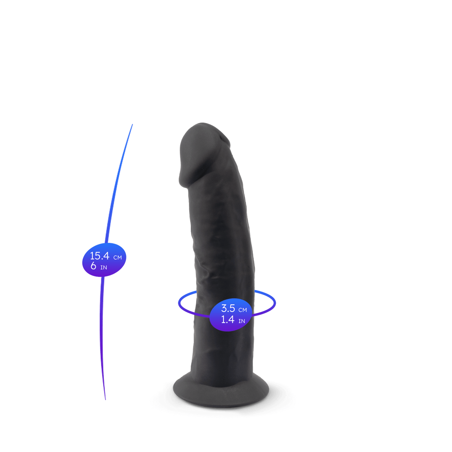 Silexd - Dildo Premium Silicone Mod.2 6'' - Nero
