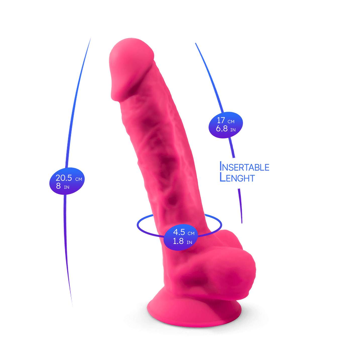 Silexd - Dildo Premium Silicone Mod.1 8'' - Rosa