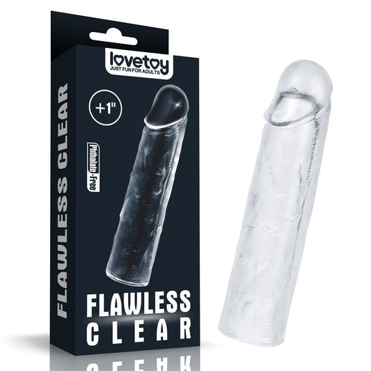Guaina per pene trasparente impeccabile Aggiungi 1''