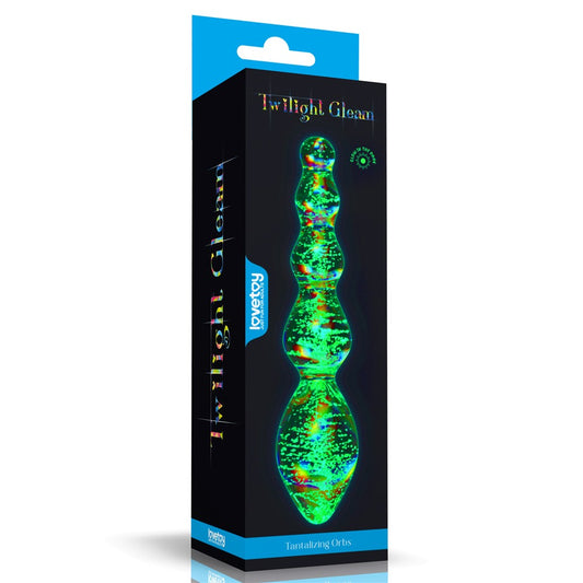 Dildo in vetro Twilight Gleam fosforescente - Sfere stuzzicanti
