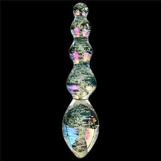 Dildo in vetro Twilight Gleam fosforescente - Sfere stuzzicanti