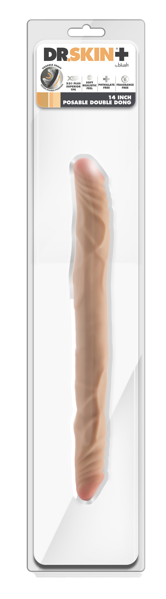 DR. SKIN PLUS 14" DOPPIO DONG POSABILE BEIGE