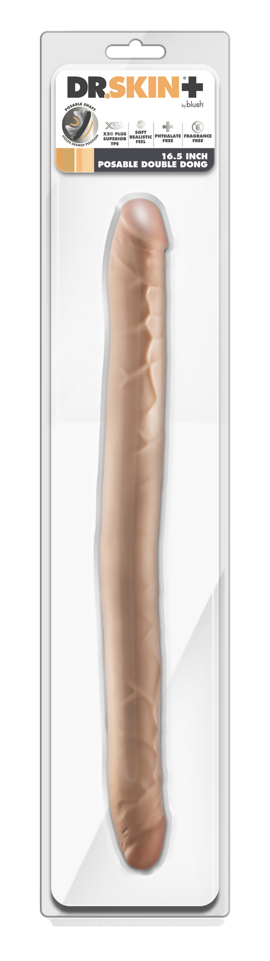 DR. SKIN PLUS 16.5" DOPPIO DONG POSIZIONABILE BEIGE