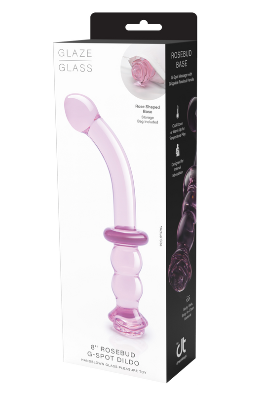 DILDO G-SPOT IN VETRO ROSA GLASS
