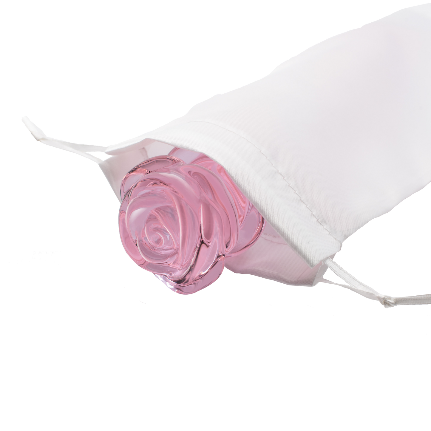 DILDO A SPIRALE CON ROSA IN VETRO Smaltato PER IL PUNTO G