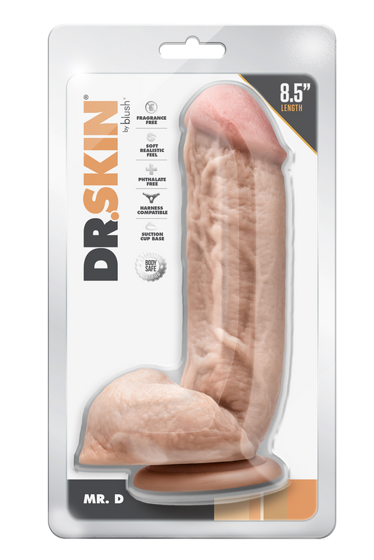 DR. SKIN MR. D DILDO DA 8,5 POLLICI CON PALLE BEIGE