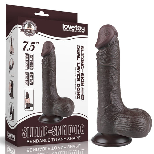 Dildo doppio strato scorrevole da 7,5'', nero III_B15O50_3
