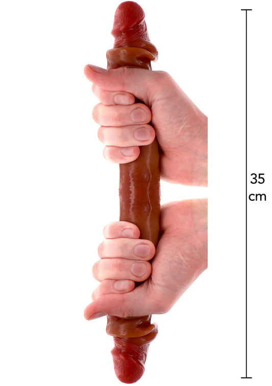 Prepuzio Doppio Dong Silicone 35 cm caramello