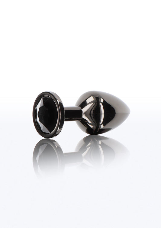 Plug anale con gioiello di diamante M nero