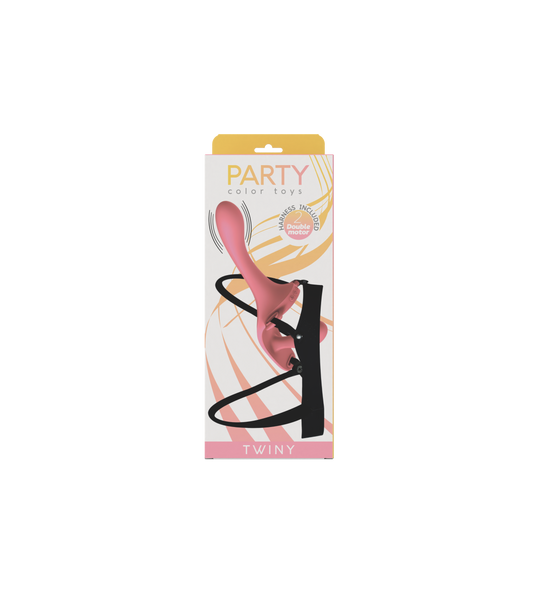 TWINY STRAP-ON DOPPIO IMBRACATURA VIBRANTE IN SILICONE LIQUIDO USB