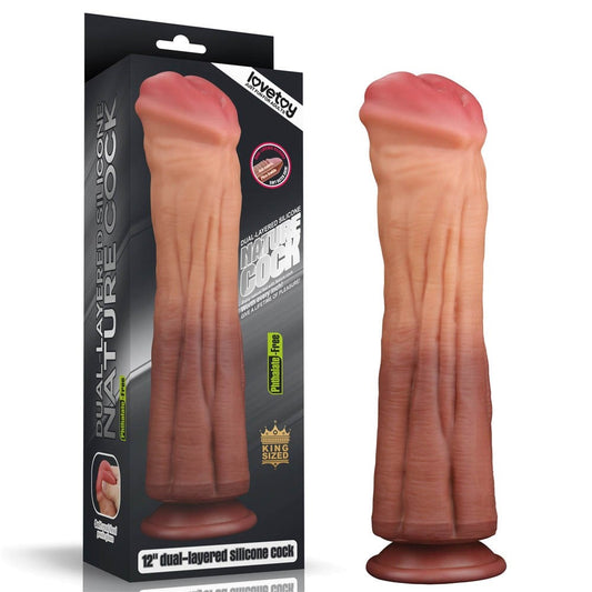 Pene in silicone platino a doppio strato da 12''